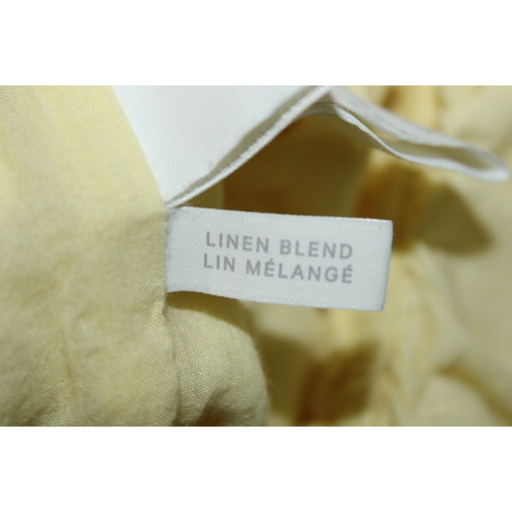 H&M Off-The-Shoulder Mini Dress Ruffle Collar Puff Sleeves Size Large Yellow - Picture 7 of 13
